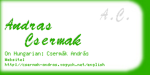 andras csermak business card