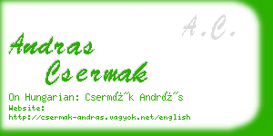 andras csermak business card